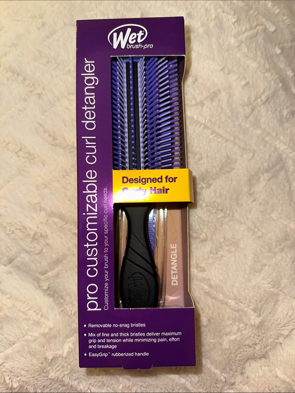 Wet Brush Pro Customizable Curl Detangler Brush- Purple/Black